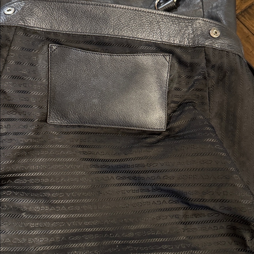 Prada Grayish Black Leather Tote Bag - Picture 14 of 15